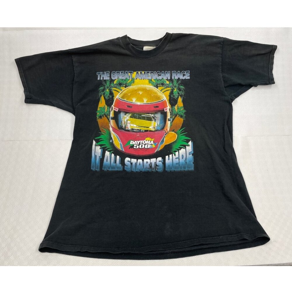 Vintage 1999 Daytona 500 NASCAR Great American Race Double Sided Tee Men's 3XL